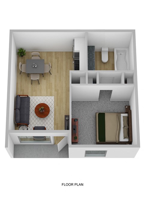 1x1 Roadrunner Floorplan at Vista Grande Apartments